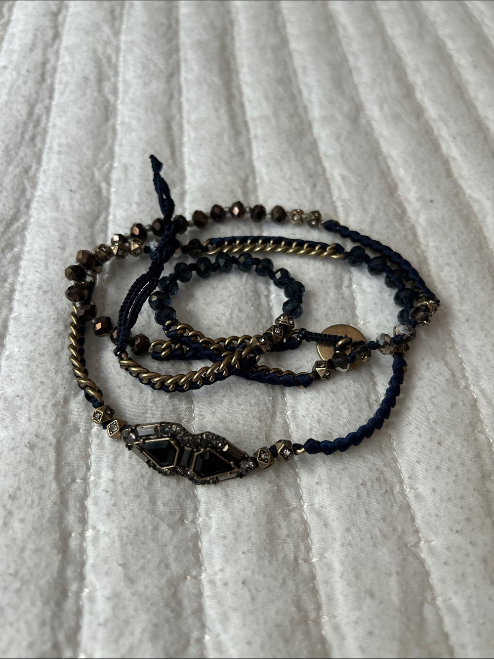 Chloe + Isabel Navy and Gold Multi-Strand Bracelet Stack